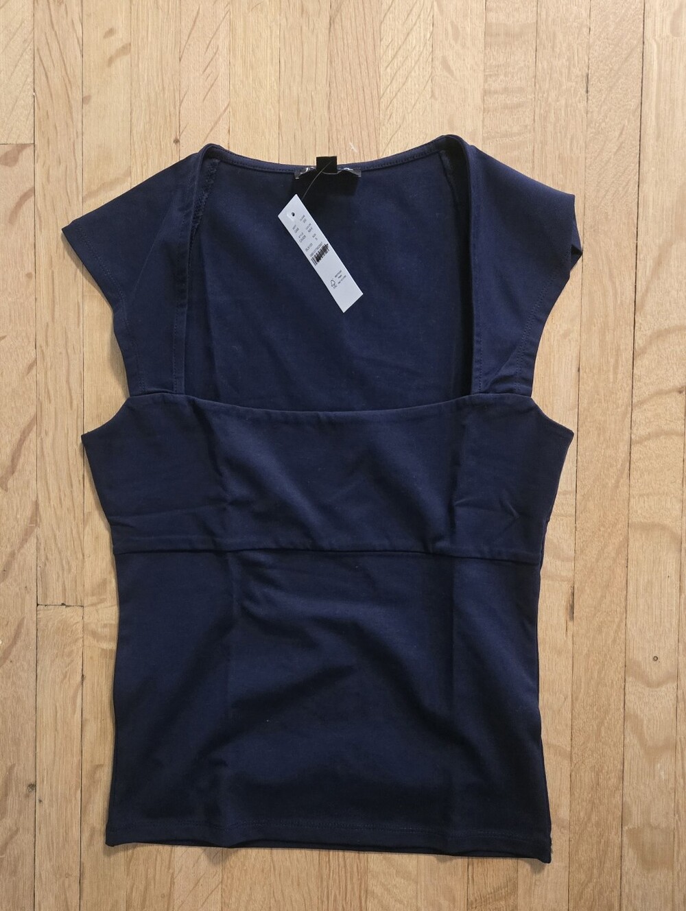 Nwt  J. Crew  Squareneck  Cap Sleeve Top Navy Blue Size Small
